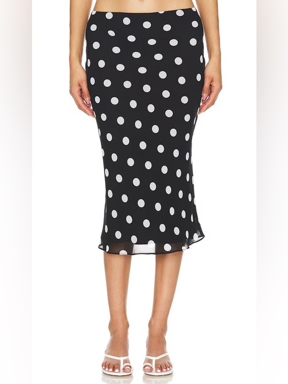 Majorelle Brandi Midi Skirt in Black & White Dot